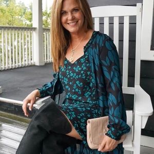 CAbi Autumn Dress with Under Slip Dress